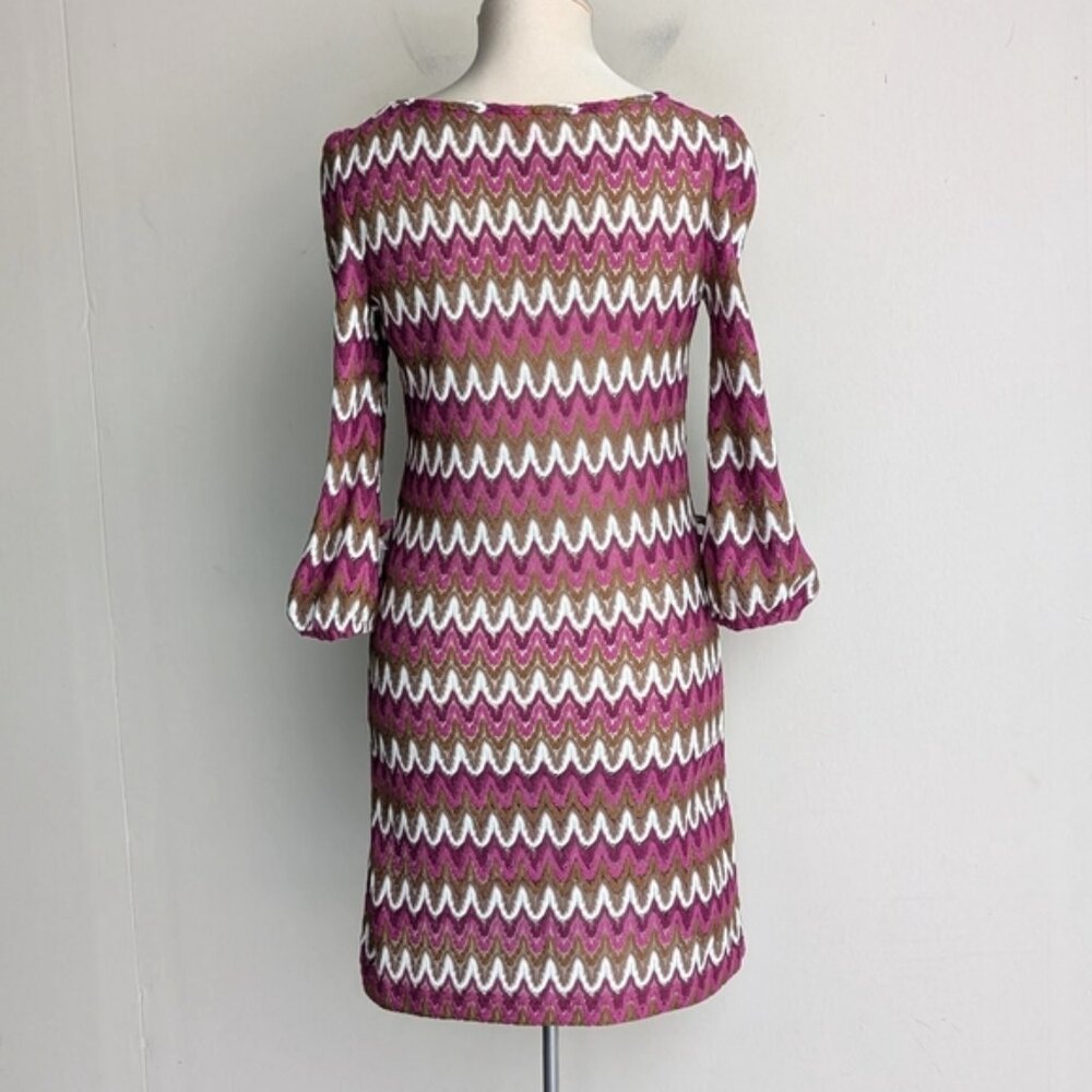 EDC Zigzag Chevron Patterned Long Sleeve Knit Dre… - image 3